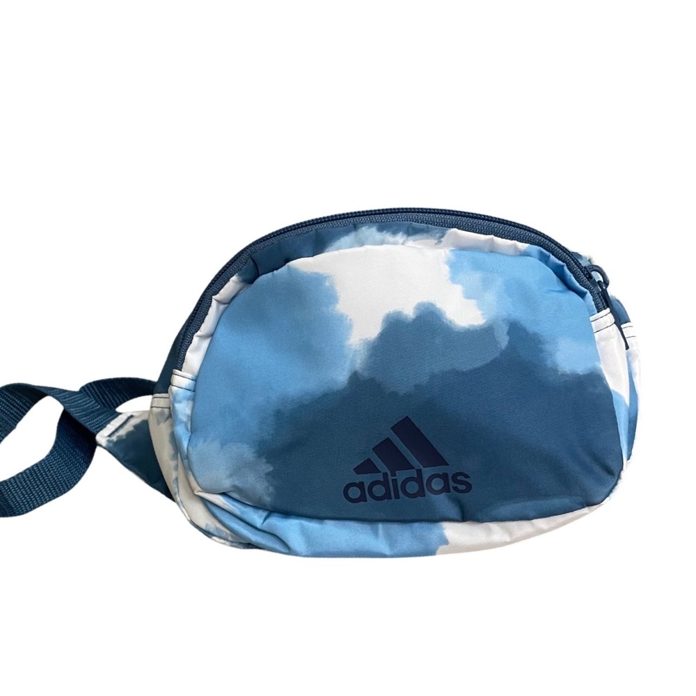 Adidas Cloud Tie Dye Waist Bag Blue White Fanny Pack Sporty Crossbody Bag